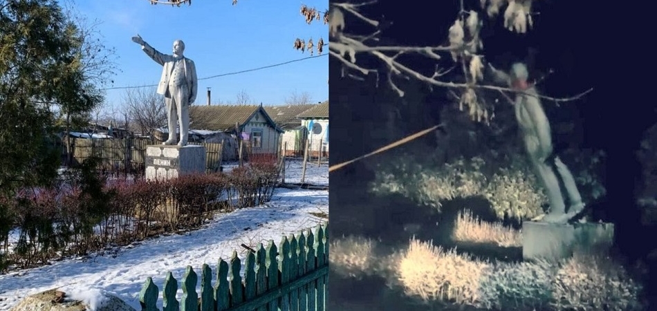 На Украине снесли последний памятник Ленину