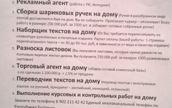 Осторожно! В Волковыске появились листовки о вакансиях с платными звонками