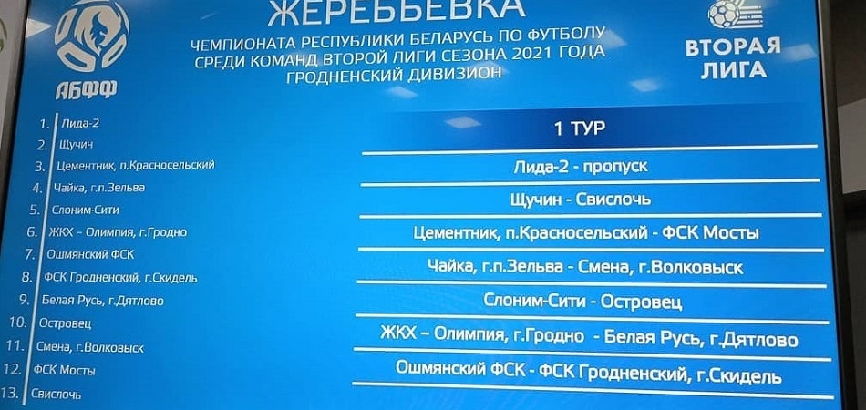 1 мая стартует первый тур чемпионата страны во второй лиге