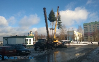 В Волковыске установили вторую новогоднюю елку