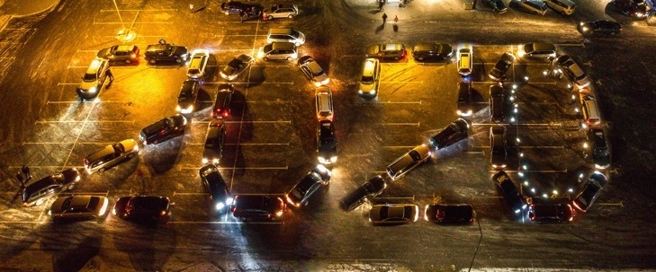 В Волковыске автолюбители по-своему встретили Новый год