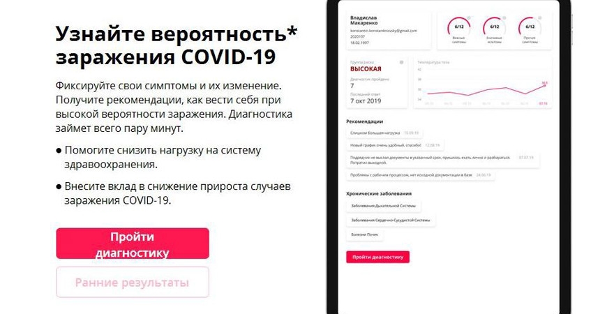 Сервис для онлайн-диагностики симптомов коронавируса создали в Беларуси