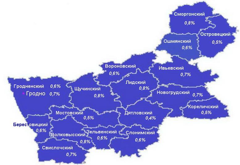 Гродненская область белоруссия карта