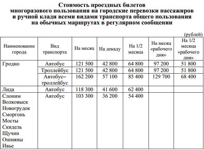 Расписание выходного дня слоним